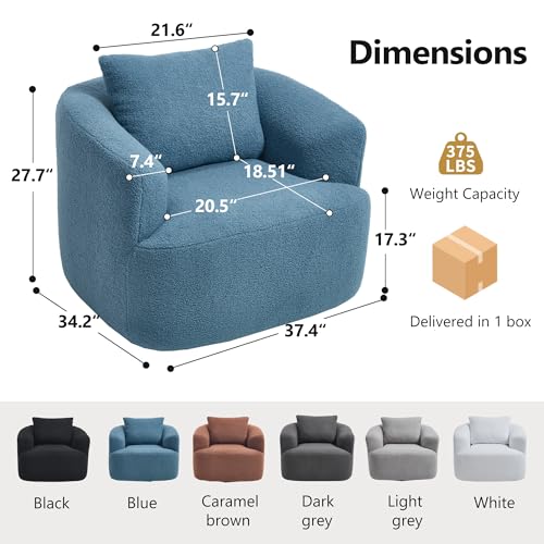 Sillón giratorio peluche azul miniatura 2