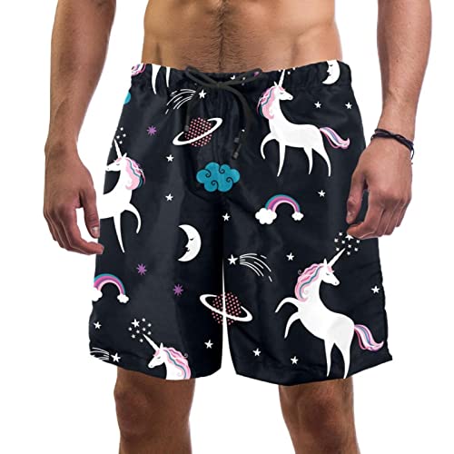 Maillot de bain pour hommes HadHfun modèle planète licorne short plage