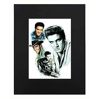 Mini poster Elvis Presley Portrait Art Art Photo Photo Poster Cadeau Décoration murale Taille avec Mat 20,3 x 25,4 cm - Les Beatles, Paul McCartney, John Lennon, RIngo Starr, George Harrison