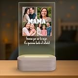 Lámpara Personalizada - Lampara con Foto y con Texto, Regalos Originales, Luz LED, Regalo Día de la Madre, Pareja, Amigos, Familiares, Regalos Personalizados, Placa de Metacrilato con Luz (MAMÁ)