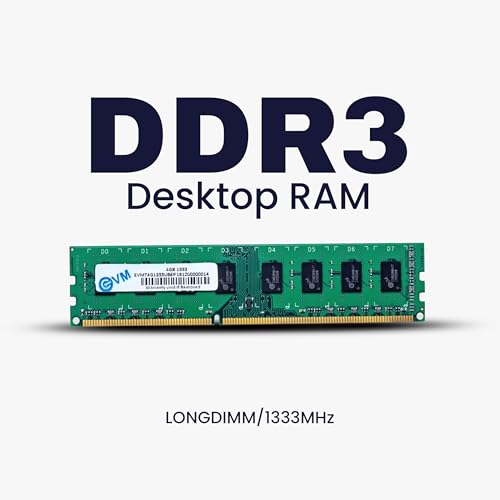 Image of EVM 4GB DDR3 Desktop RAM 1333MHz Long-DIMM - 1.5V Low Voltage, 240-PIN Pin, Intel & AMD Compatible, High-Speed PC Memory Upgrade - 10 Year Warranty (EVMT4G1333U86P)