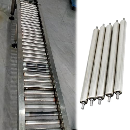 AMUFJJ 4 6 8 10 12 14 16 18 20 24 30 40 Inch Roller Conveyor & Gravity Conveyor, 5 Pack Stainless Steel Gravity Conveyor Replacement Tube, 2 2/5