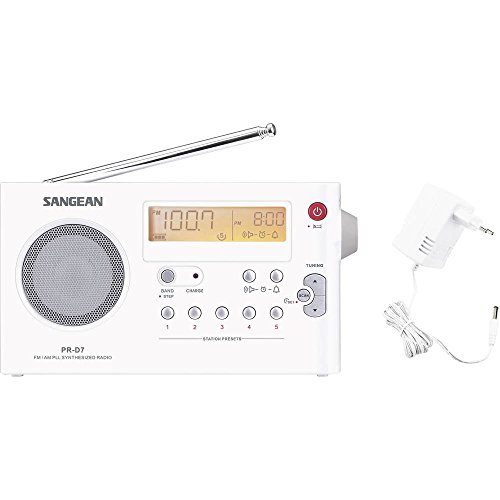 PR D7/WH Radio Portátil SANGEAN PR D7 Color Blanco, Digital, AM/FM