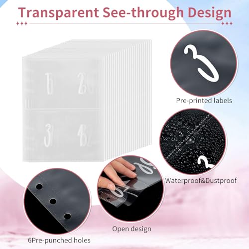 OHAS 100 Envelopes Challenge Binder,A5 Money Saving Budget Binder with Zipper Closure-Easy & Fun Way to Save $5,050,Savings Challenges Book with Cash Envelopes for Home,Office,School (Pink)