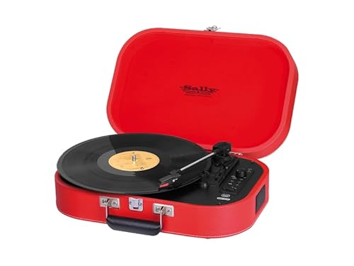 Trevi Tt 1020 Bt Giradischi Vintage Portatile A Valigetta Con Lettore Vinili 33/45/78 Giri, MP3, Usb, AUX-IN, Encoding, Batteria Ricaricabile E Altoparlanti Stereo Incorporati, Design Retrò, Rosso - 5