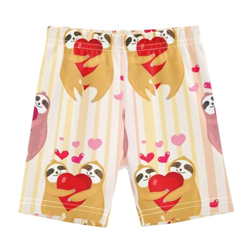 Joisal Cute Sloths Stripes Toddler Girls Biker Shorts 4t Under Dress Shorts Print Cotton Dance Clothes
