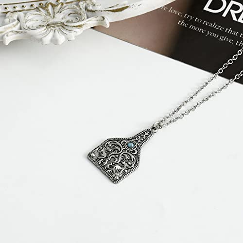 Western Necklaces Western Jewelry For Women Turquoise Necklace Stainless Steel Cow Tag Horseshoe Necklace Hippie Accessories Ligtning Bolt Bar Pendant Necklace 90S Cowgirl Boho Jewelry 4 Pieces… #TOP3