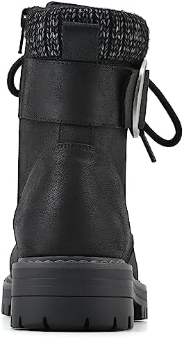 CLIFFS BY WHITE MOUNTAIN Women's Shoes Mentor Block Heeled Lace-Up Ankle Bootie, Black/Fabric, 7.5 M | Image 4
