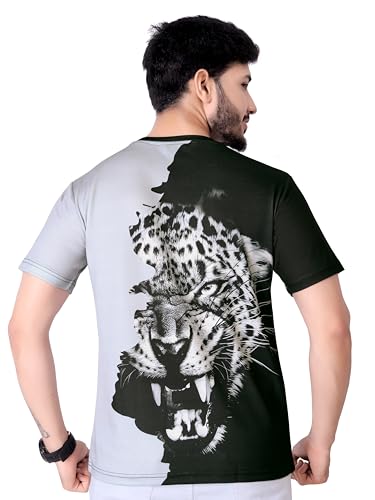 Image of Vintage Animal T Shirt for Men 3D Fierce Leopard Print T Shirt /Summer Short Sleeve Holiday T-Shirts Loose Clothing O-Neck Pullover /Cheetah Printed Attractive T Shirt