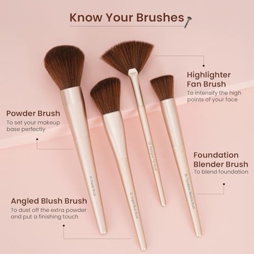Image of Swiss Beauty Heartistry Makeup Brush Set | 12 Pieces | For Face, Eyes & Lips | Soft Synthetic Bristles | Multi-Functional | Flawless Blending | PETA Certified | 12 Pcs