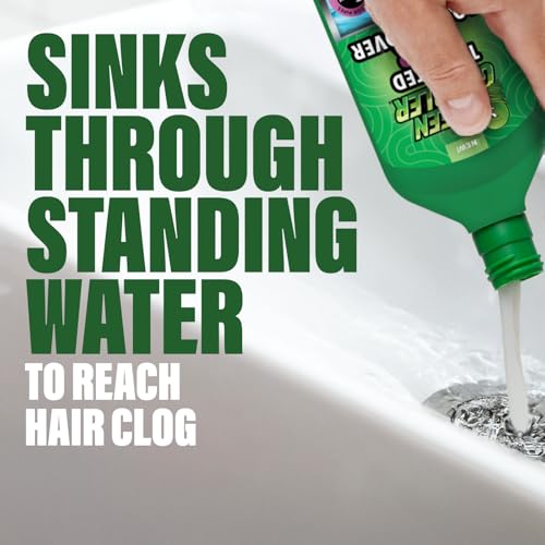 Green Gobbler Hair Drain Clog Remover | Formulated to Quickly Dissolve Hair Clogs