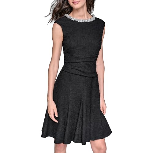 Image of Karl Lagerfeld Women's Flare Skirt Sleeveless Stretch Dress