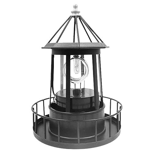 Toseky Rotating Solar LED Lighthouse Lighthouse Ornaments Garden Lighthouse Solar Light Waterproof Solar LED Lighthouse 360 Rotating Lights Lighthouse Outdoor Decor,Lawn Lamp for Yard and Garden