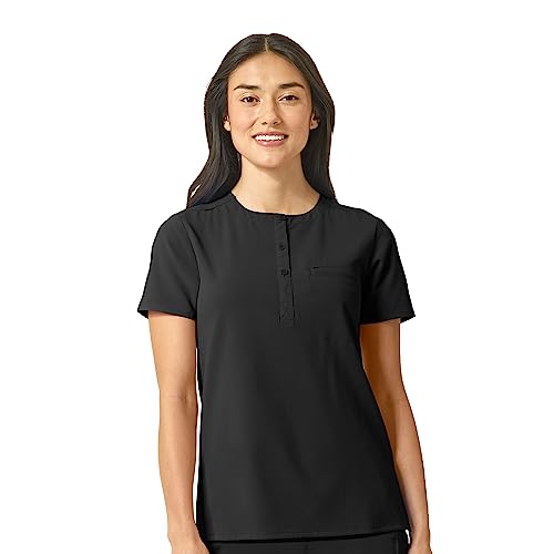 Wonderwink Womens Mandarin Collar Tuck-In Top Medical Scrubs Shirt, Black, X-Large Us #TOP5
