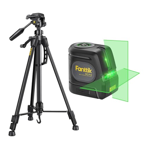 Fanttik D2 PRO Self-Leveling Cross Line Laser Level with LED Screen & DT1 Laser Level Tripod