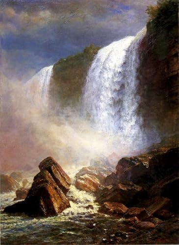 Peinture huile imprimée Les Chutes de Bierstadt, toile d'art élégante pour chambre