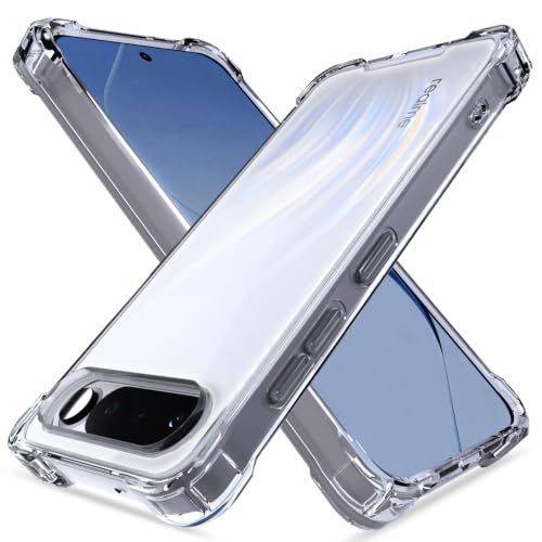 Image of Outlouders Back Cover for Realme 16 5G Clear Transparent PC + TPU Bumper Case with Raised Edges for Shockproof Protection (Transparent)