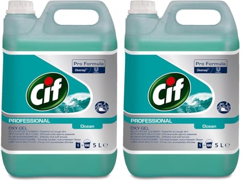 Cif 7517870 Oxygel Océan Nettoyant Sols Multi-Usages Professionnel, 5L (Lot de 2)
