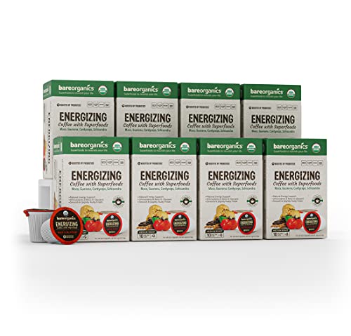 BareOrganics Energizing Coffee Single Serve 96ct Bulk Pack