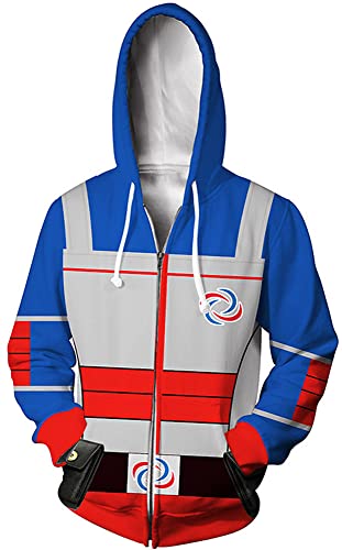 Xuminvty Adult Henry Danger Hoodie Superhero Cosplay Costume Zipper Sweatshirts Coat Halloween Jacket (Blue-1, Medium)