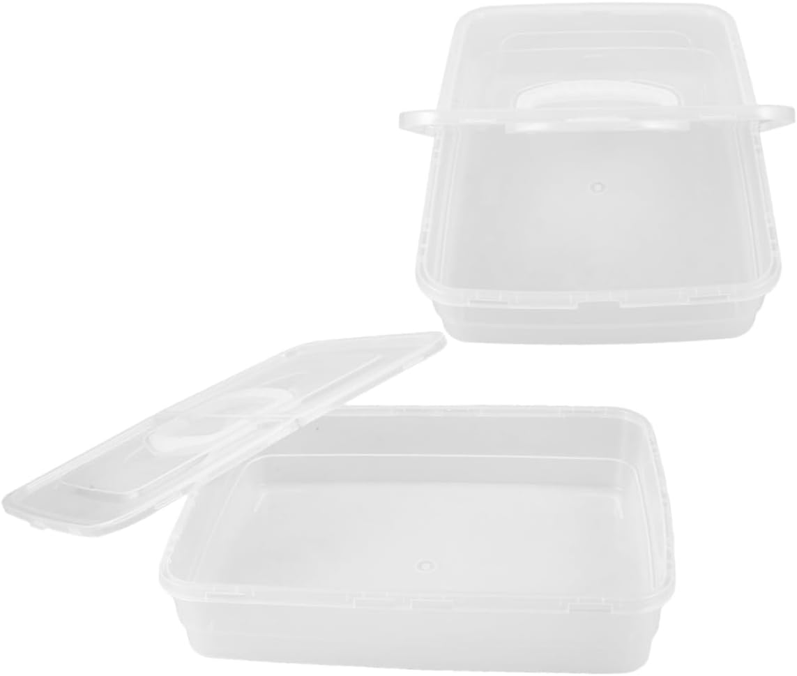 2pcs Stackable Pizza Dough Proofing Box Lid Handle Fermentation Trays for Artisan Pizza Bread Making