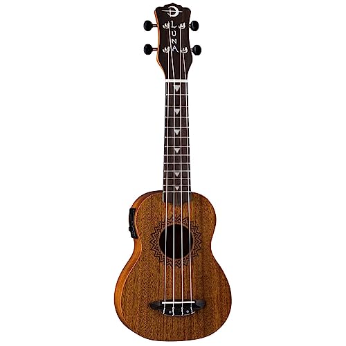 Luna Vintage Mahogany Acoustic/Electric Soprano Ukulele with Preamp, Satin Natural