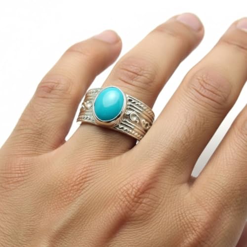Image of 55Carat Choose Your Color Genuine Gemstone Sterling Silver Ring Band Vintage Handmade Jewelry Sizes 5-12