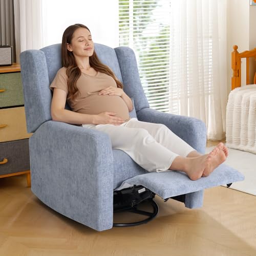 K Knowbody Nursery Rocking Chairs, 270° Swivel Power Nursing Recliner