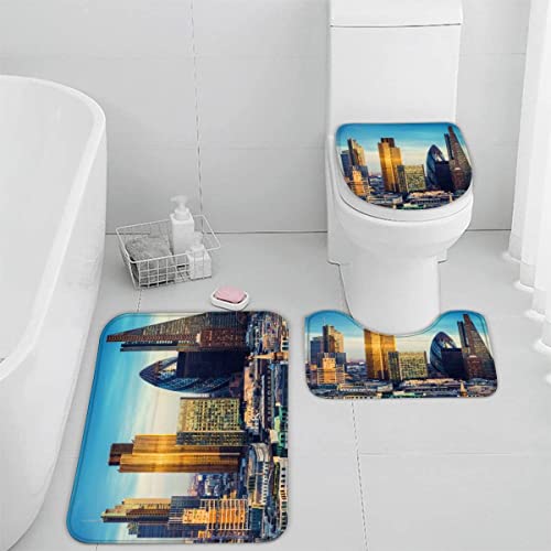 Badematten Set 3D 40x60 London absorbierend 3-teiliges Badezimmerteppich-Set maschinenwaschbare weich badteppich schnell…