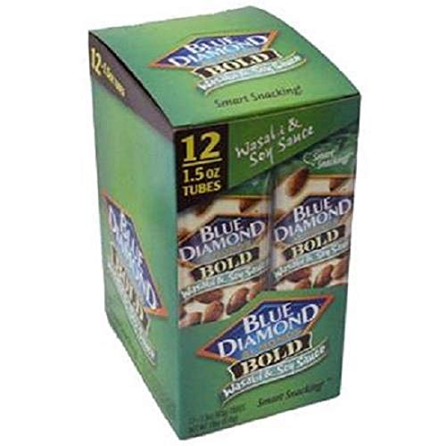Blue Diamond Bold Almonds, Wasabi & Soy Sauce, 1.5 oz tubes 12 ea
