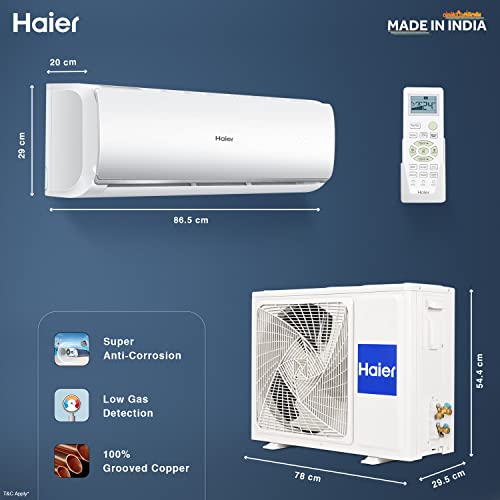 Image of Haier 1 Ton 3 Star Fixed Speed Split AC (Copper, Antibacterial Filter, HSU13T-TQS3BE-FS, White)