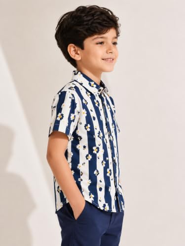 Image of RICH COPPER Fashionable Cotton Printed Half Sleeve Casual Shirt for Men Featuring Lightweight Fabric and Modern Design