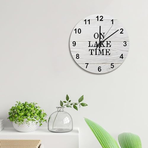 Horloge murale décorative shabby chic en bois effet vieilli
