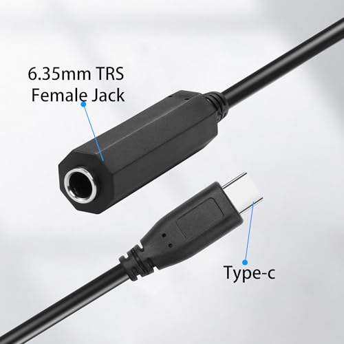 Cable adaptador de audio USB C a Jack 6.35 mm miniatura 2