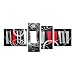 100% Hand-painted Wood Framed Red Back Clouds Home Decoration Modern Abstract Oil Painting on Canvas 4pcs/set Mixorde