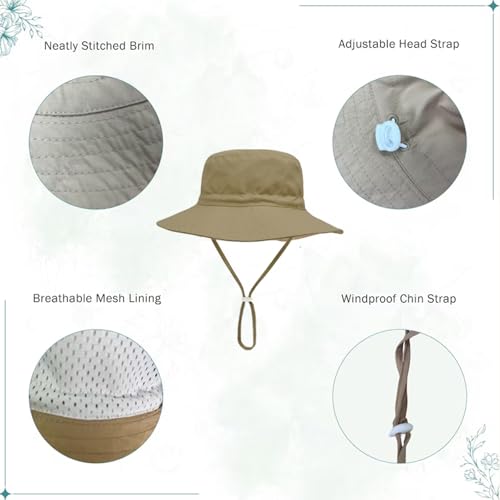 Personalized Embroidered Baby Sun Hats, Custom Kids Name Bucket Hat for Toddlers, UPF 50+ Sun Protection Wide Brim Summer Swim Beach Bucket for Newborn Boys Girls, Travel Vacation Picnic Child Sunhat4