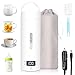 Dreamhigh® Travel Kettle for Car, 500ml Leakproof Portable Electric Kettle with 4 Temperature Settings, Prevent Burns, Auto Shut Off, for Tea, Coffee, Milk, Water, for Camping, Caravan (White)