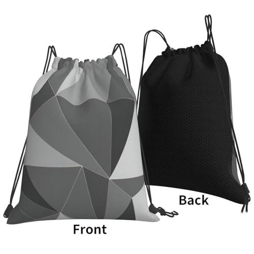 Black Geometric Print Drawstring Bags Gym Bag - Lightweight Foldable - Sports, Travel, Yoga, Beach, Hiking, Picnics, Outdoor3