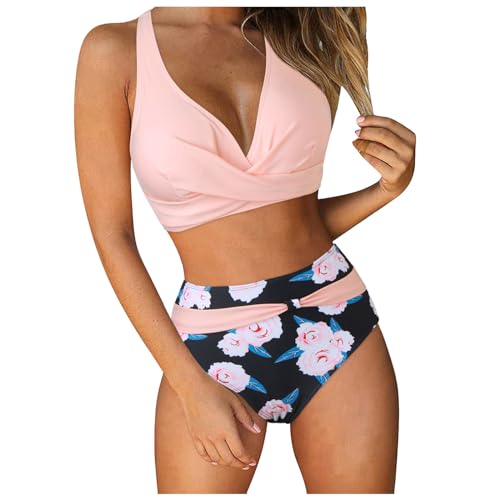 Maillot de bain femme taille haute bikini push up vert rétro chic