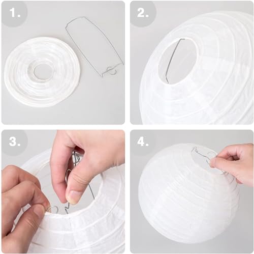 11 Pack White Paper Lanterns Hang on a wall, the Ceiling or Together to Coordinate with Other Hanging Decorations, Each Package Includes Instructions, Easy to Use. by LUUOKI - Image 5