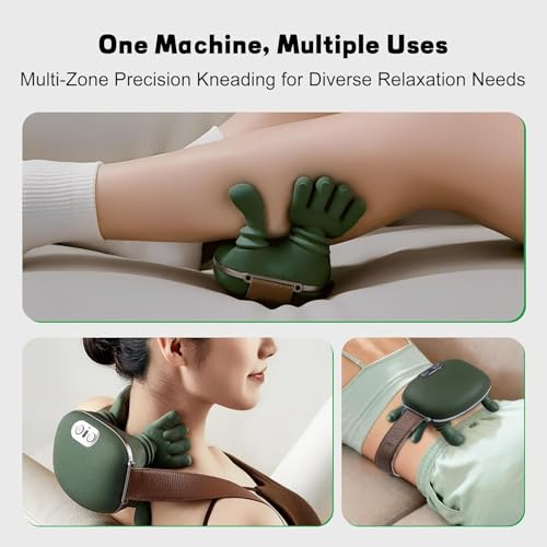 Image of Electric Neck & Shoulder Massager with Heat, Deep Tissue Shiatsu Neck Massager for Pain Relief, Portable Cervical & Back Massager for Home, Office & Travel