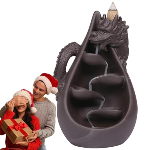 Quemador de incienso de reflujo de dragón, soporte de cono de incienso de morada, diseño chino, incensario de cascada, quemador de incienso decorativo de dragón para el hogar, yoga, del