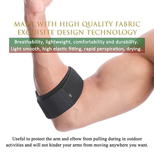 Hirui Tennis Elbow Brace For Forearm Tension Relief, Elbow Support Arm Brace Straps Compression Pad For Men And Women, Pressure Bands For Tendonitis Muscle Strains Weightlifting Golfer Baseball Yoga (Black-1 Pack) #TOP2