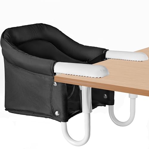 Image of Portable Hook on High Chair for Baby & Travel Toddler from 6-36 Months – Clip on Baby Seat for Table – Fast Table Chair for Travel & Dining– Including Storage Bag - Black