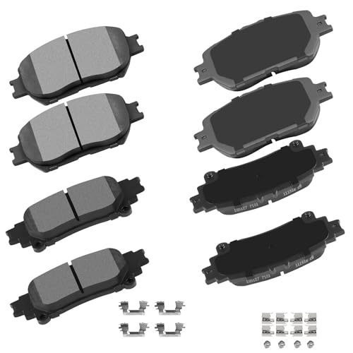 Image of cciyu D908 D1391 Brake Pads w /Hardware Front Rear Disc Brake Pad Set | Fit For Lexus For IS250 2014-2015