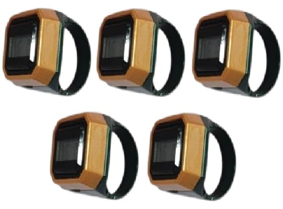 Sakar Smart Tasbih Zikr Counter and Clock Plastic Ring, Waterproof Digital Finger Counter with LCD Screen, 5 Prayer Time Reminders, Vibration Feedback, Islamic Wearable for Muslims.