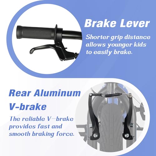 Image of 12 14 16 18 Inch Kids Bike BMX Style Bicycle with Training Wheels Coaster Brake for 2-10 Years Old Toddlers Boys Girls Multiple Colors