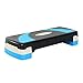 Stepper fitness aerobic hauteur reglable surface antiderapante 80 x 31 x 20 cm noir bleu
