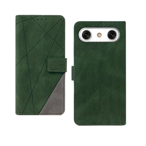 Image of amazon basics Lava Agni 4 5G Flip Cover | Card Pockets Wallet & Stand | Flip Cover for Lava Agni 4 5G (Green with Grey)