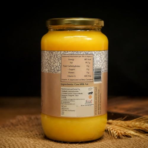 Image of Vaideek Wellness Pure Cow Ghee Cultured Desi Ghee (1 Litre)| Bilona Cow Ghee Two Way Churned | Made In Earthen Pots | Lab Certified